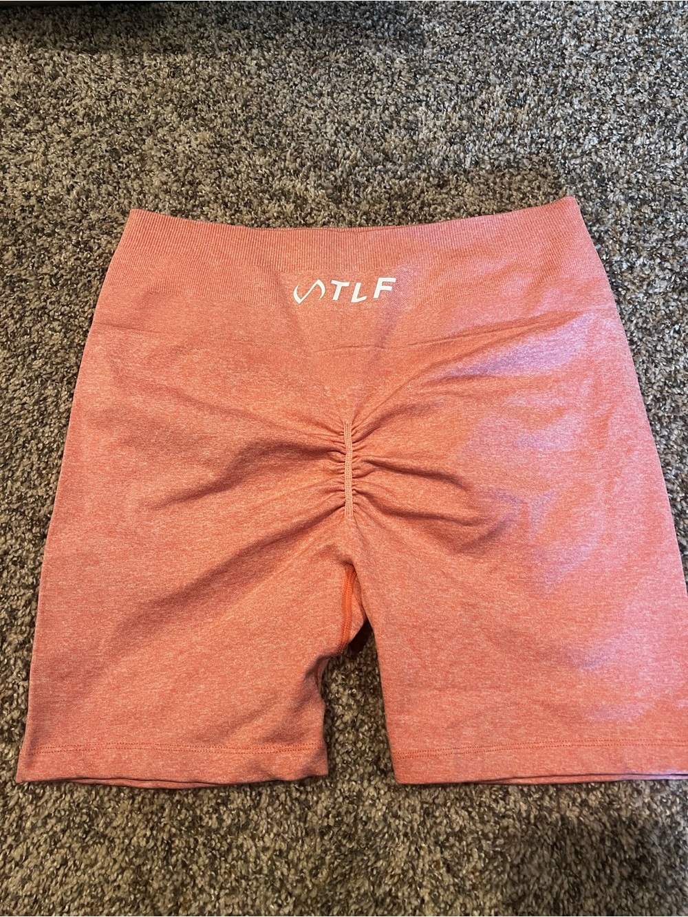 TLF High-Rise Ruched Athletic Bike Shorts - Coral Pink